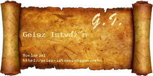 Geisz István névjegykártya