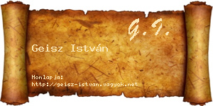 Geisz István névjegykártya
